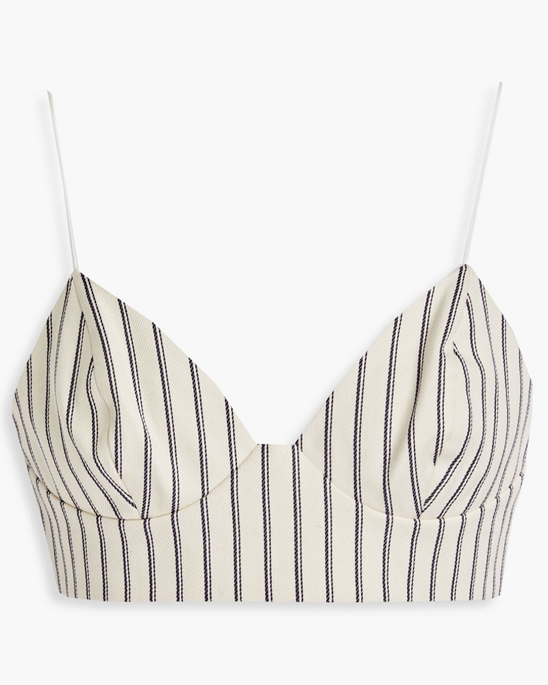 Adam Lippes Damen Bustier aus Baumwoll-Twill mit Streifen