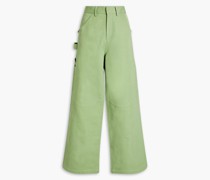 Hose mit weitem Bein aus Gabardine aus einer Baumwollmischung