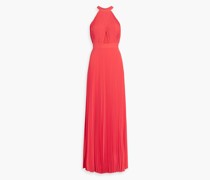 Robe aus plissiertem Crêpe mit Cut-outs