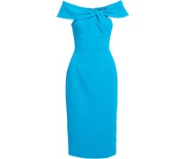Schulterfreies Kleid aus Crêpe mit Twist-Detail
