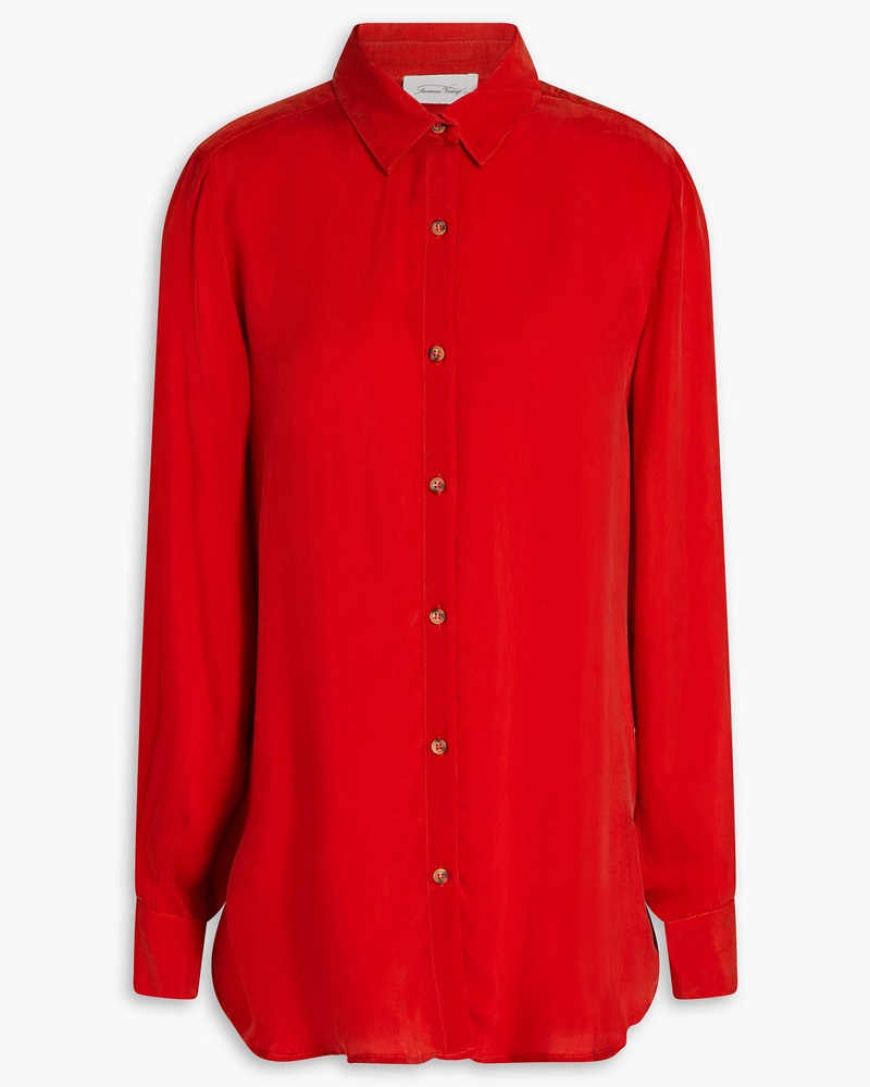 American Vintage Damen Hemd au vorgewachenem glänzendem Twill