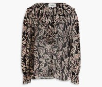 Genny Bluse aus Krepon mit Print und Rüschen 0