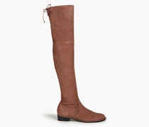 Overknees aus Stretch-Veloursleder