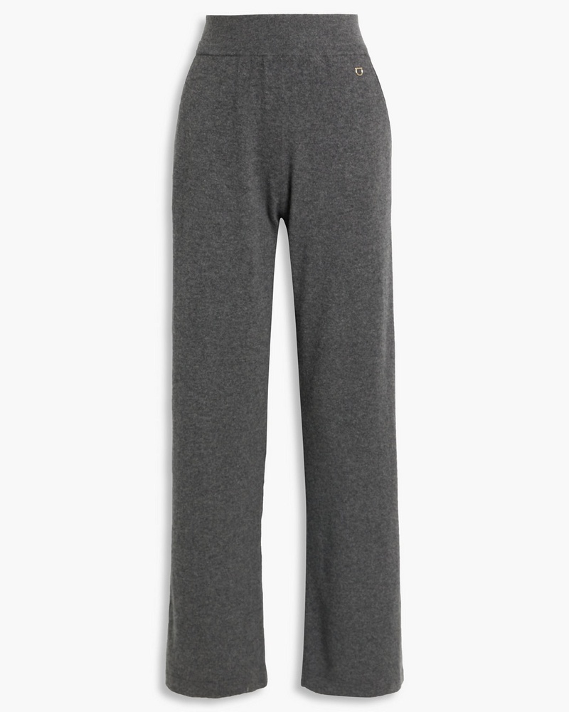 Ferragamo Damen Hose mit geradem Bein aus meliertem Kaschmir L