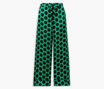 Hose mit weitem Bein aus Satin mit Polka-Dots S