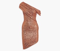Arden Minikleid aus Mesh mit Pailletten und asymmetrischer Schulterpartie