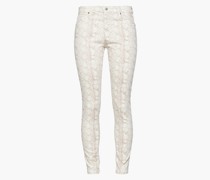 Halbhohe eng geschnittene Hose mit Schlangenprint