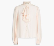 Bluse aus Crêpe de Chine aus Seide mit Rüschen