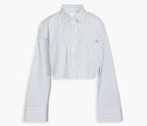 Cropped Hemd aus Popeline aus einer Baumwollmischung