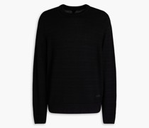 Pullover aus strukturierter Merinowolle L
