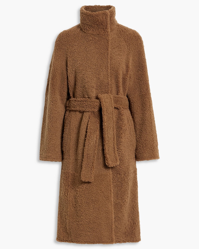 Yves Salomon Damen Mantel aus Shearling mit Gürtel