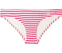 The Elle geripptes, tief sitzendes Bikini-Höschen mit Streifen
