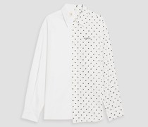 Hemd aus Popeline und Baumwoll-Walkstoff mit Polka-Dots