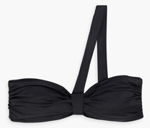 Lauren gerafftes Bikini-Oberteil mit asymmetrischer Schulterpartie