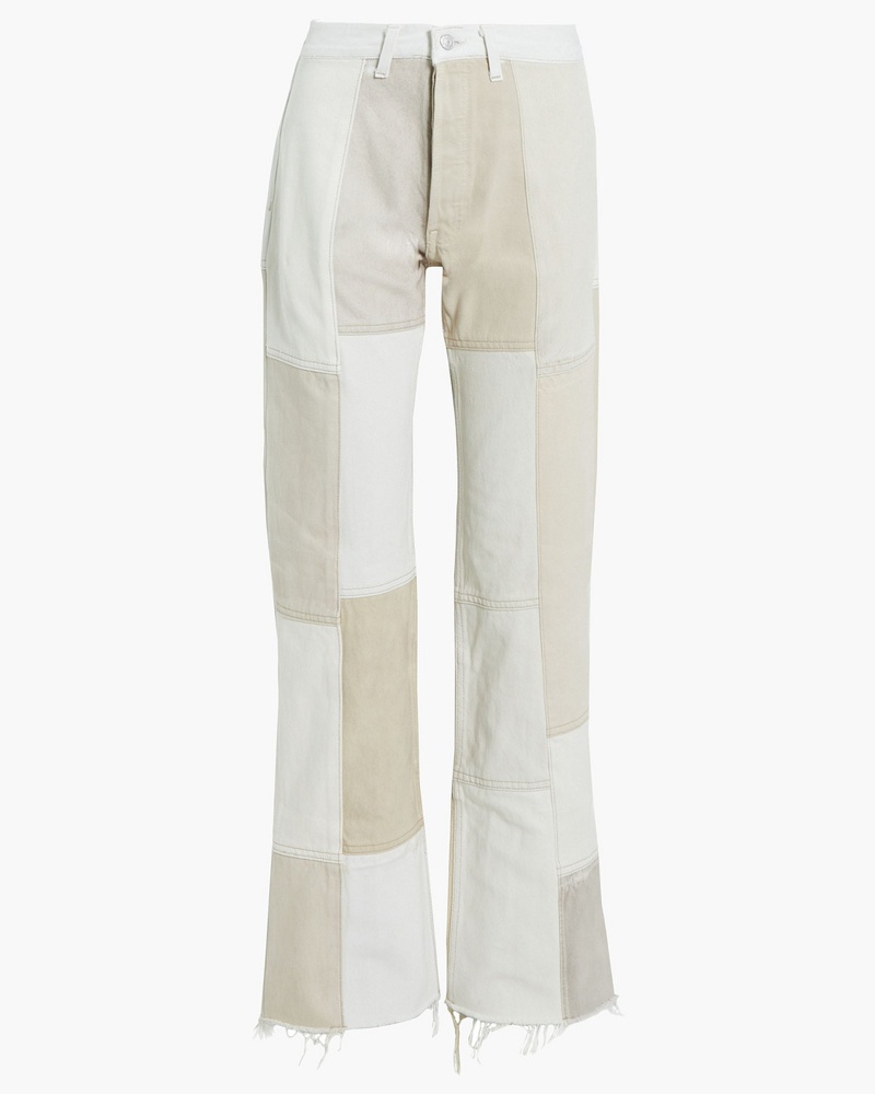RE/DONE Damen 70s Hoch sitzende Jeans mit weitem Bein inPatchwork-Optik