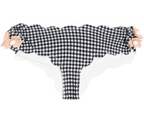 Antibes halbhohes Bikini-Höschen aus Stretch-Crêpe mit Gingham-Karo