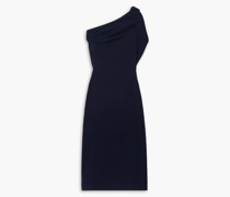 Kim schulterfreies Midikleid aus einer Wollmischung