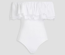 Whitney schulterfreier Body aus Jersey