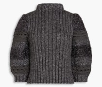 Pullover aus Metallic-Rippstrick