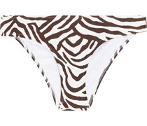 Halbhohes Bikini-Höschen aus Stretch-Piqué mit Zebraprint