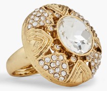 Goldfarbener Ring mit Kristallen