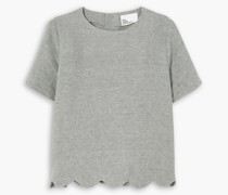 Oberteil aus einer Leinenmischung mit Muschelsaum 0