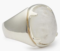 Silberfarbener Ring mit Mondstein
