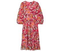 Isabel Midikleid aus Seiden-Chiffon mit floralem Print
