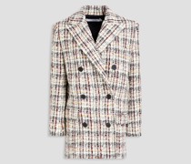 Marton doppelreihiger Mantel aus Bouclé-Tweed aus einer Wollmischung mit Karomuster