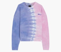 Sweatshirt aus Fleece aus einer Biobaumwollmischung mit Batikmuster und Stickereien S