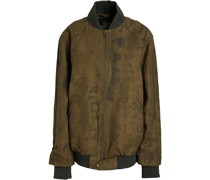 Oversized-Bomberjacke aus einer Baumwollmischung mit Logoapplikation