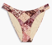 Tiger tief sitzendes Bikini-Höschen inPatchwork-Optik mit Print