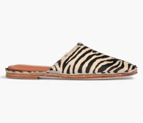 Bertie Slippers aus Kalbshaar mit Zebraprint