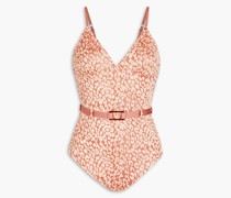 Maddy Badeanzug aus Jacquard mit Gürtel