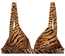 Triangel-Bikini-Oberteil mit Tigerprint