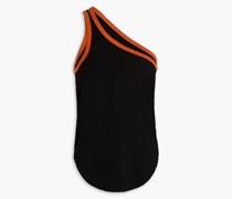 Zweifarbiges Oberteil aus Stretch-Jersey mit asymmetrischer Schulterpartie