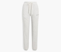 Melierte Track Pants aus Frottee mit Stickereien