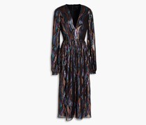 Camille Midikleid aus Jacquard aus einer Seidenmischung mit Metallic-Effekt
