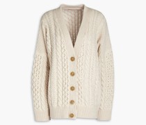 Lena Cardigan aus Wolle mit Zopfstrickmuster L