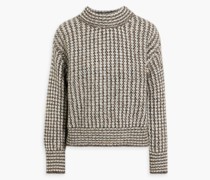 Amy melierter Rollkragenpullover aus Jacquard-Strick aus einer Merinowoll-Alpakamischung XL