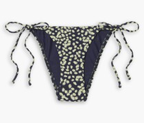 The String tief sitzendes Bikini-Höschen mit floralem Print