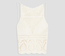 Crochet-knit cotton top 0