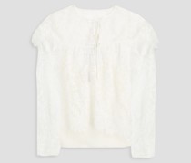 Beatrice Bluse aus Makramee-Spitze mit Rüschen M