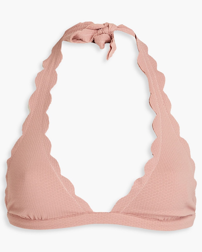Marysia Damen Triangel-Bikini-Oberteil aus strukturiertem Stretch-Crêpe mit Muschelsaum
