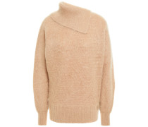 Gerippter Pullover aus einer gebürsteten Mohairmischung