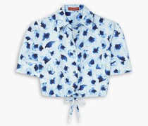 Ben Cropped Hemd aus Baumwollpopeline mit floralem Print