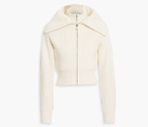 Gerippter Pullover aus einer Baumwollmischung mit Reißverschluss M