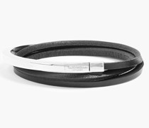 Armband aus rhodiniertem Sterlingsilber und Leder S