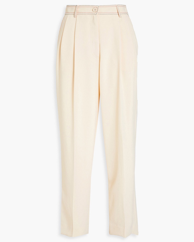 See by Chloé Damen Cropped Hose mit geradem Bein aus Crêpe mit Falten