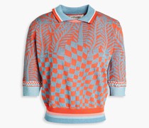 Bryce Pullover aus Jacquard-Strick mit Metallic-Effekt und Polokragen S